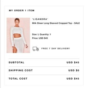 Houseofcb long sleeve thumb hole sheer crop top